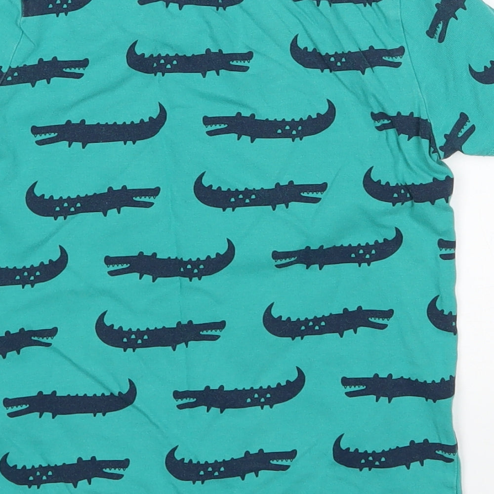 George Boys Green Animal Print  Basic T-Shirt Size 6-7 Years