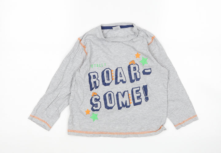 Preworn Boys Grey Basic T-Shirt Size 6-7 Years