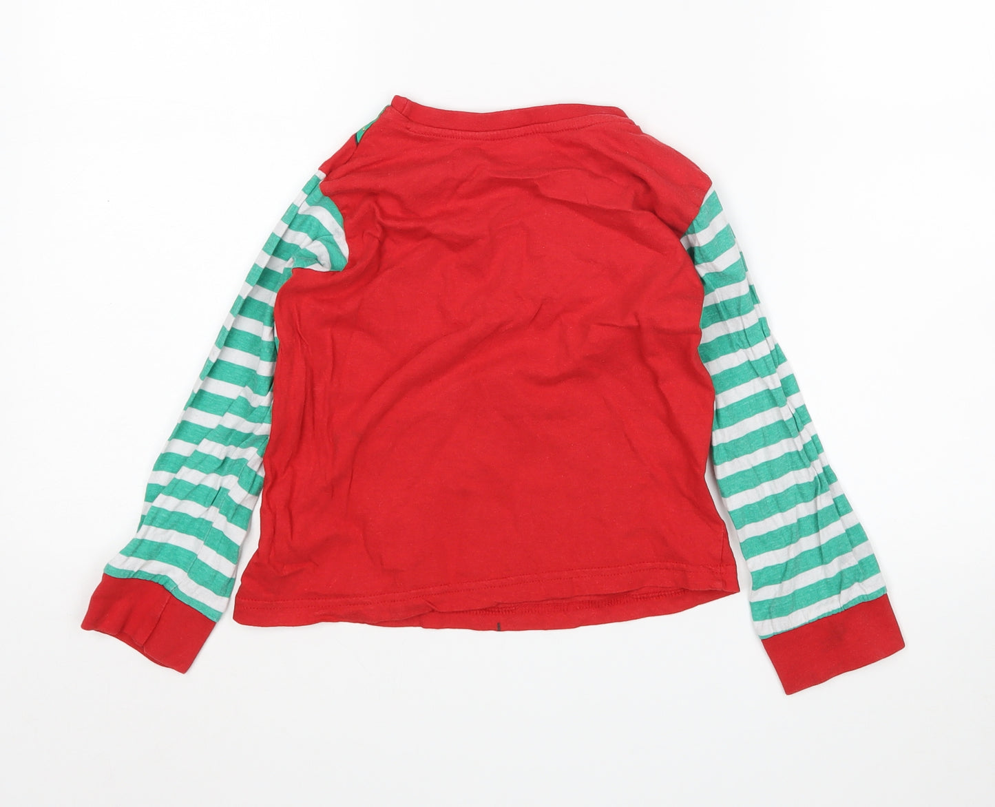 Studio Boys Multicoloured Striped   Pyjama Top Size 6-7 Years  - Elf Christmas