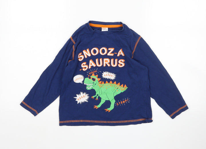 Preworn Boys Blue Pyjama Top Size 6-7 Years - Dinosaur