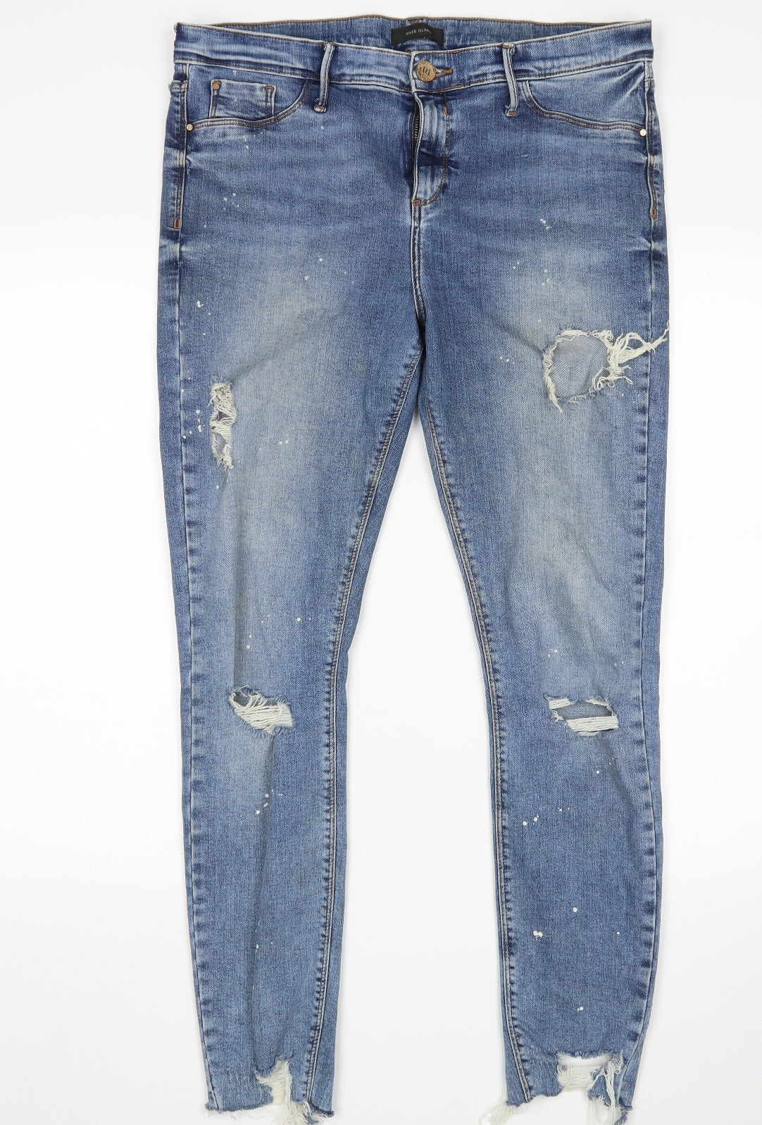 River Island Womens Blue   Skinny Jeans Size 16 L29 in