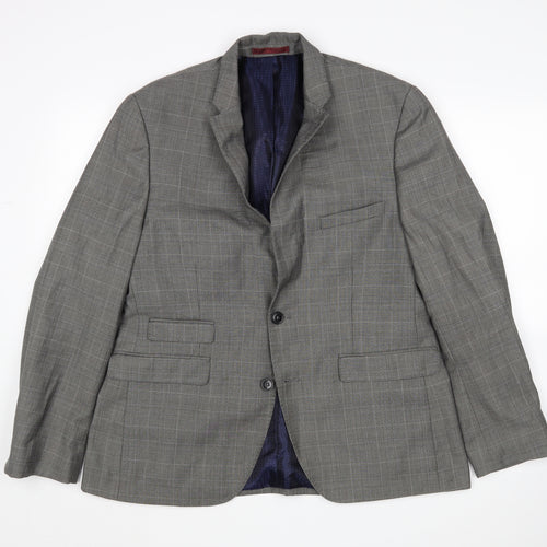 Burton Mens Grey Check  Jacket Suit Jacket