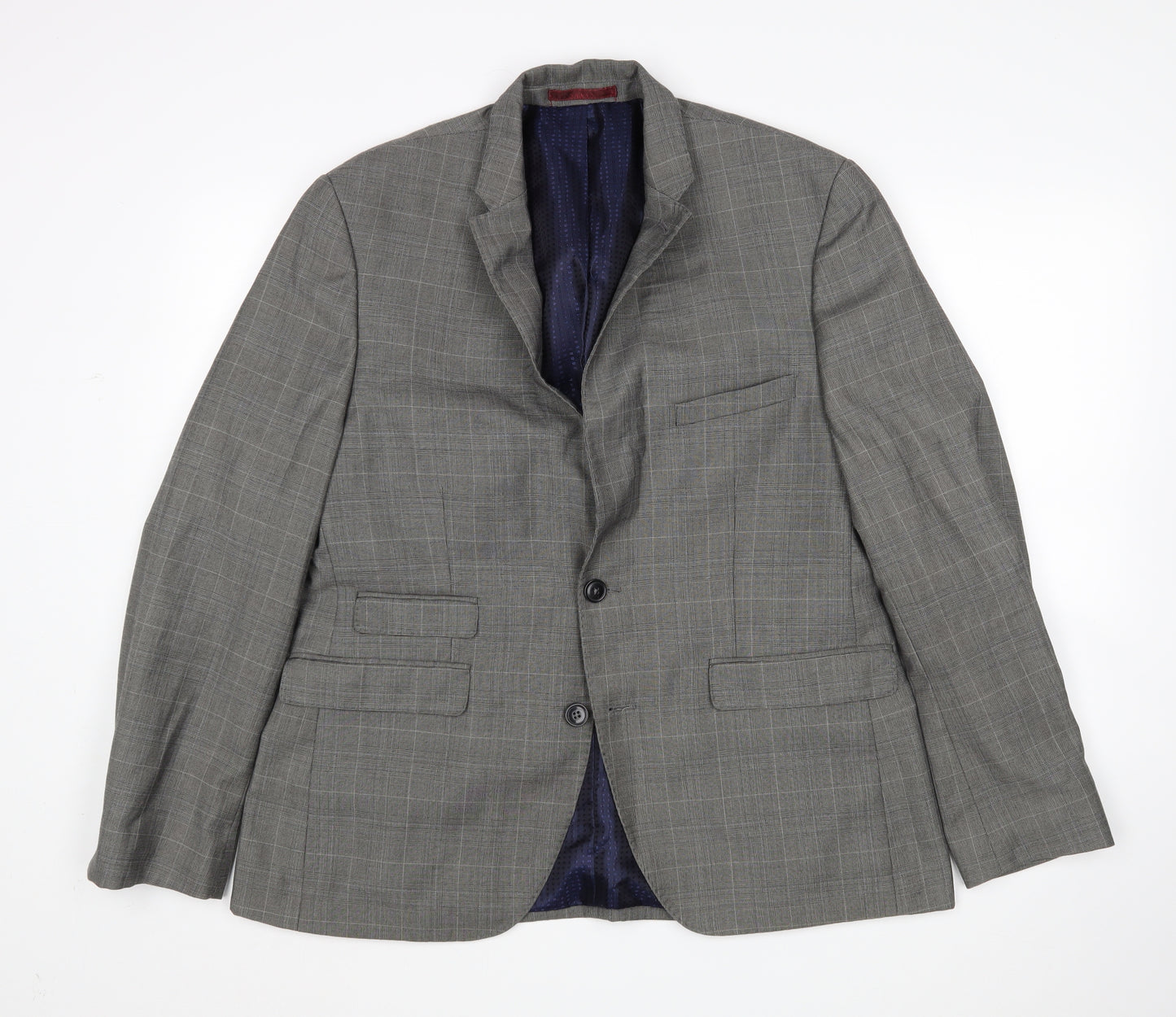 Burton Mens Grey Check  Jacket Suit Jacket