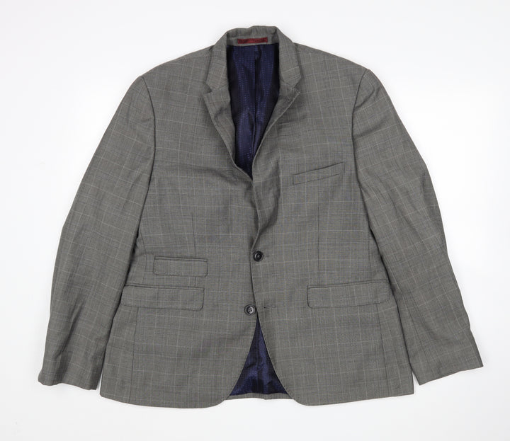 Burton Mens Grey Check  Jacket Suit Jacket