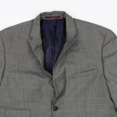 Burton Mens Grey Check  Jacket Suit Jacket