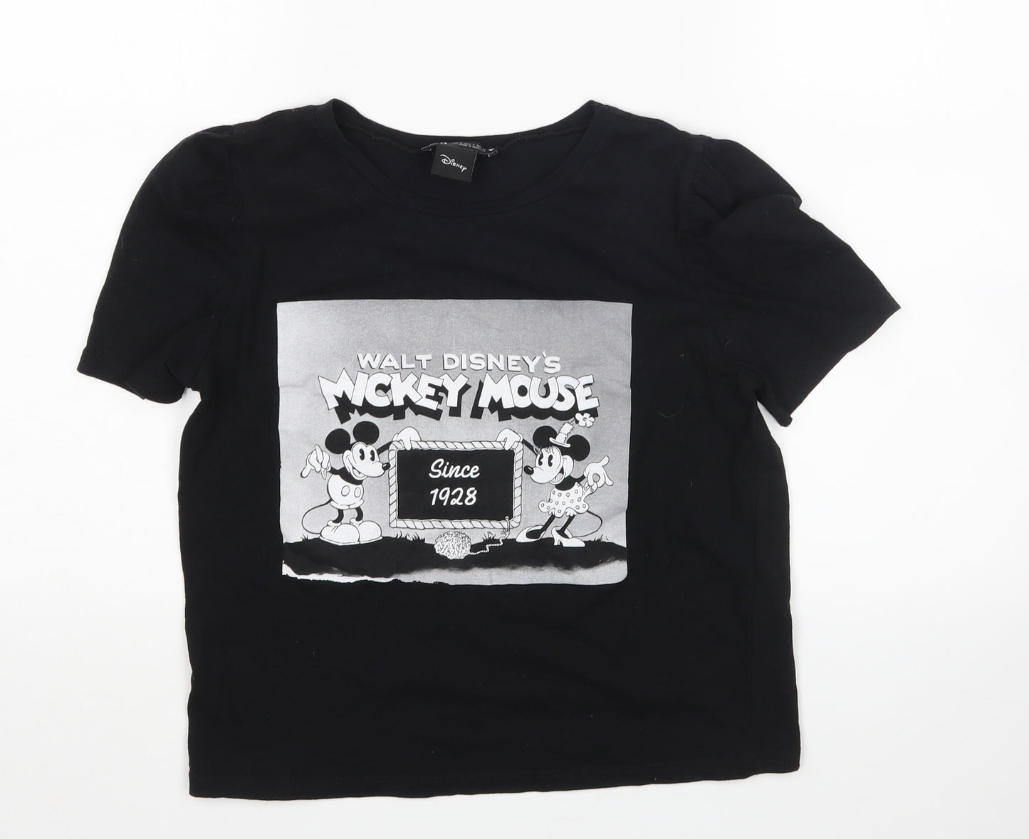 Zara Womens Black   Basic T-Shirt Size S  - Disney