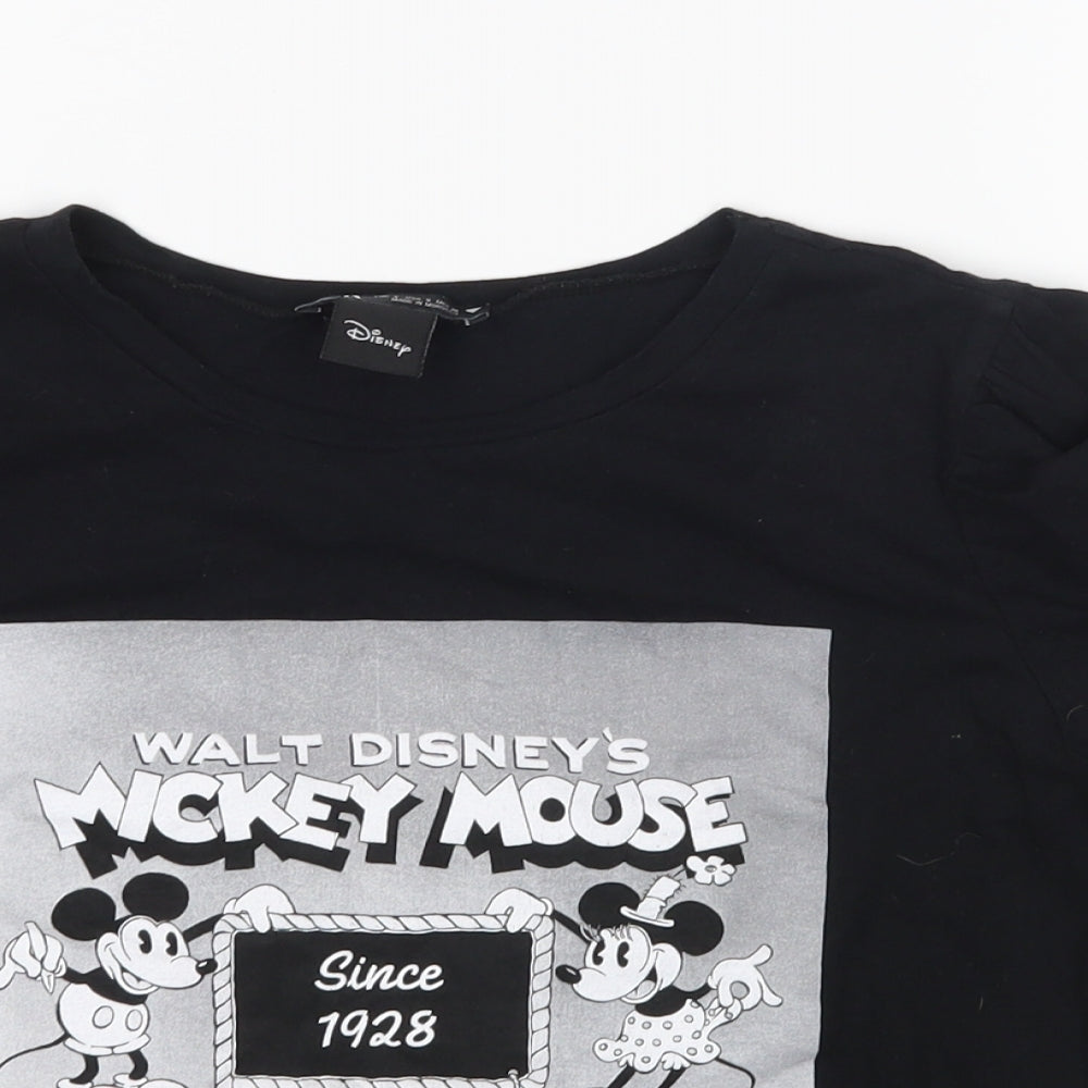 Zara Womens Black   Basic T-Shirt Size S  - Disney