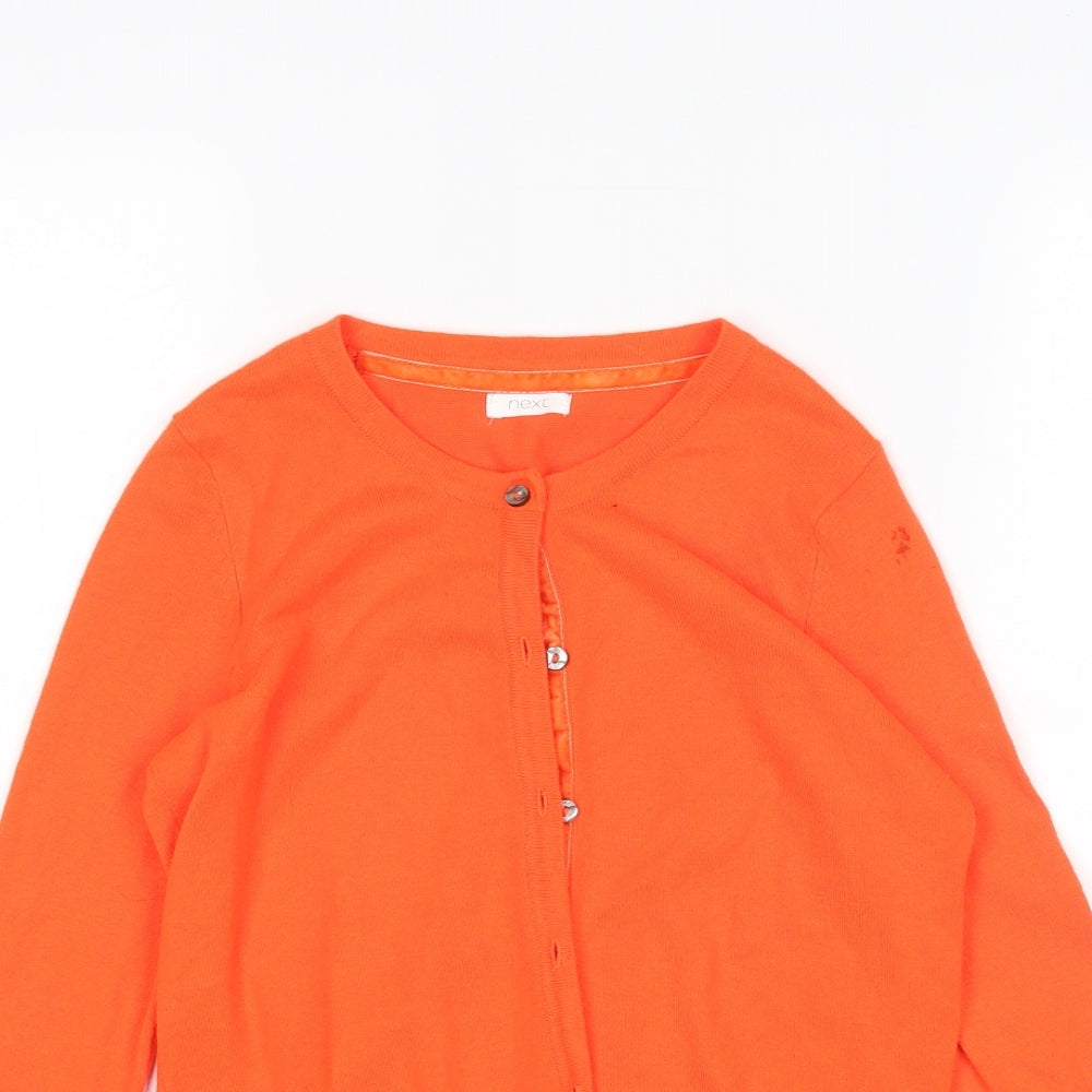 NEXT Girls Orange   Cardigan Jumper Size 9 Years