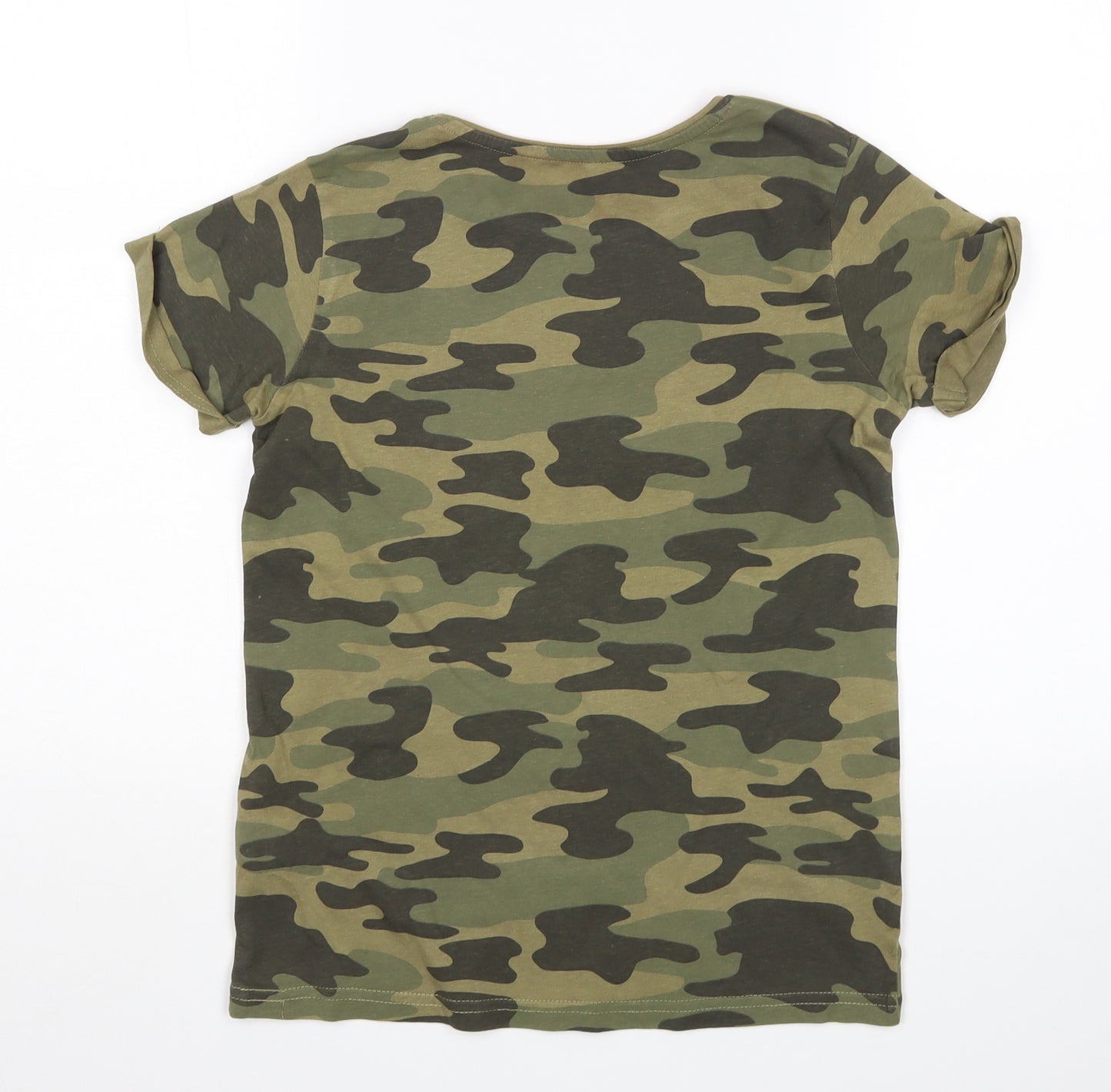 Primark Girls Green Camouflage  Basic T-Shirt Size 10-11 Years