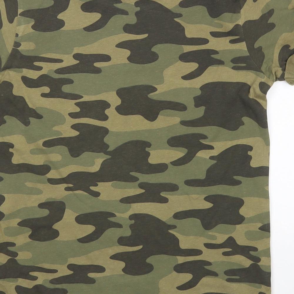Primark Girls Green Camouflage  Basic T-Shirt Size 10-11 Years