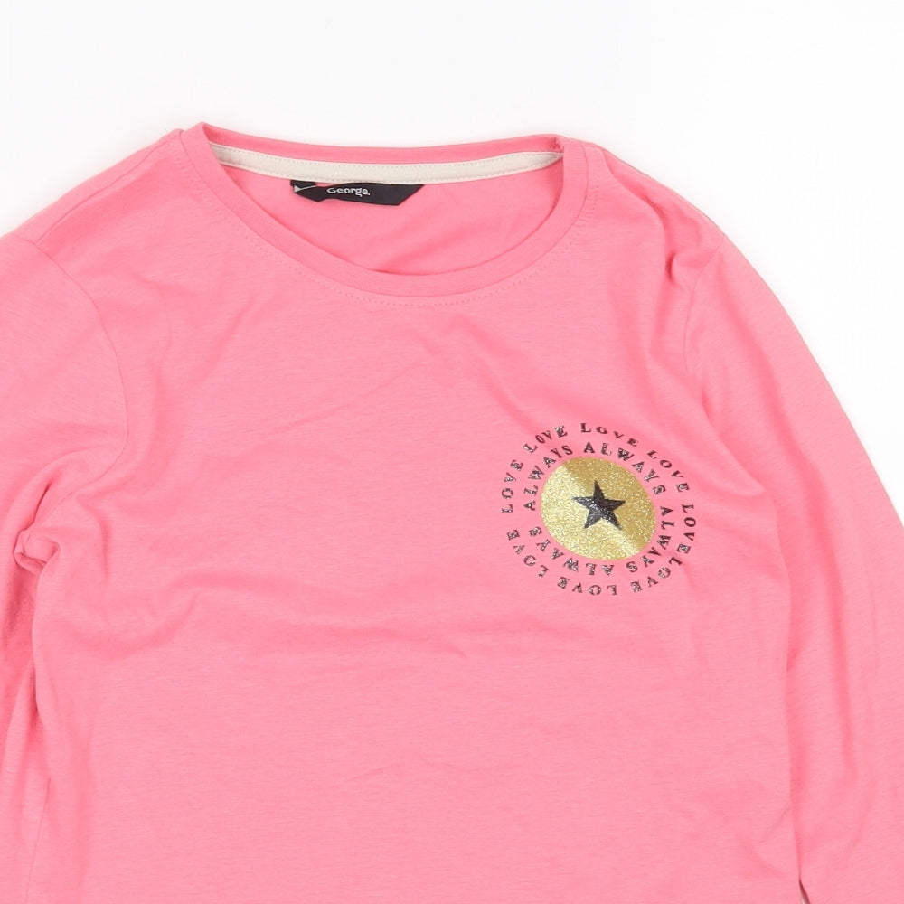 George Girls Pink   Basic T-Shirt Size 10-11 Years