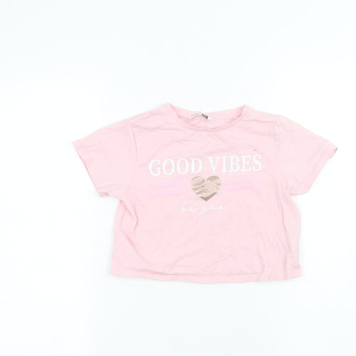 PEP&CO Girls Pink   Basic T-Shirt Size 6-7 Years