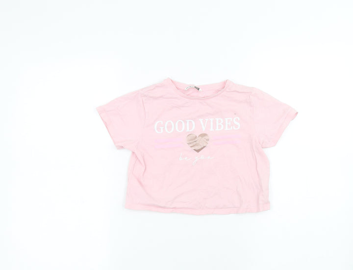 PEP&CO Girls Pink Basic T-Shirt Size 6-7 Years