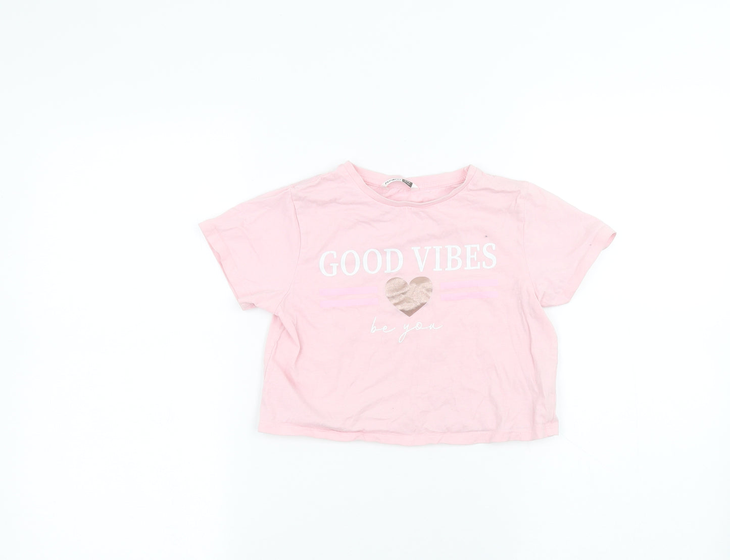 PEP&CO Girls Pink   Basic T-Shirt Size 6-7 Years