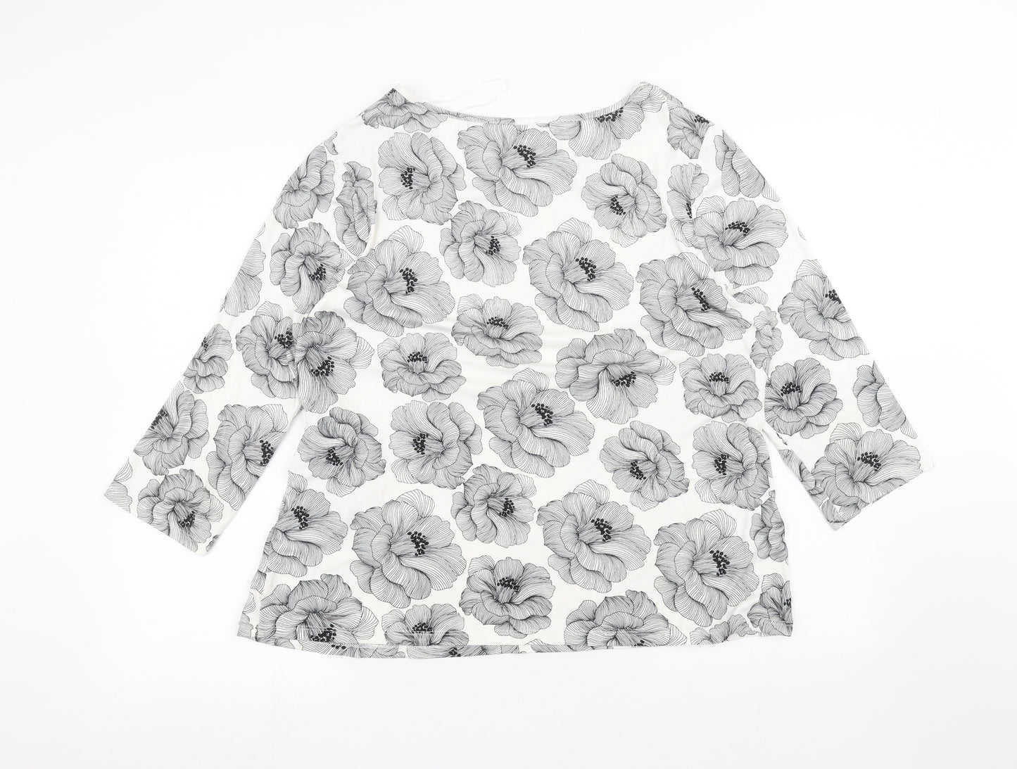 Papaya Womens White Floral  Basic T-Shirt Size 20