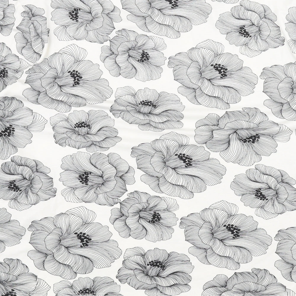 Papaya Womens White Floral  Basic T-Shirt Size 20