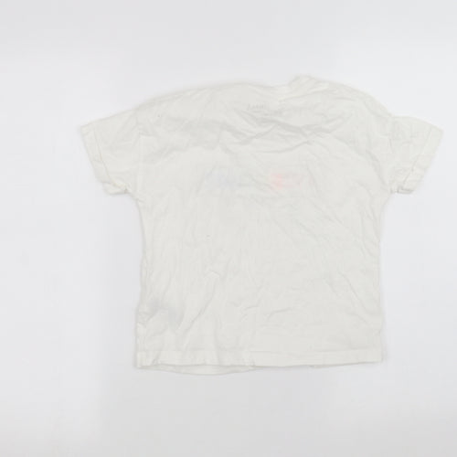 Marks and Spencer Girls White   Basic T-Shirt Size 7-8 Years