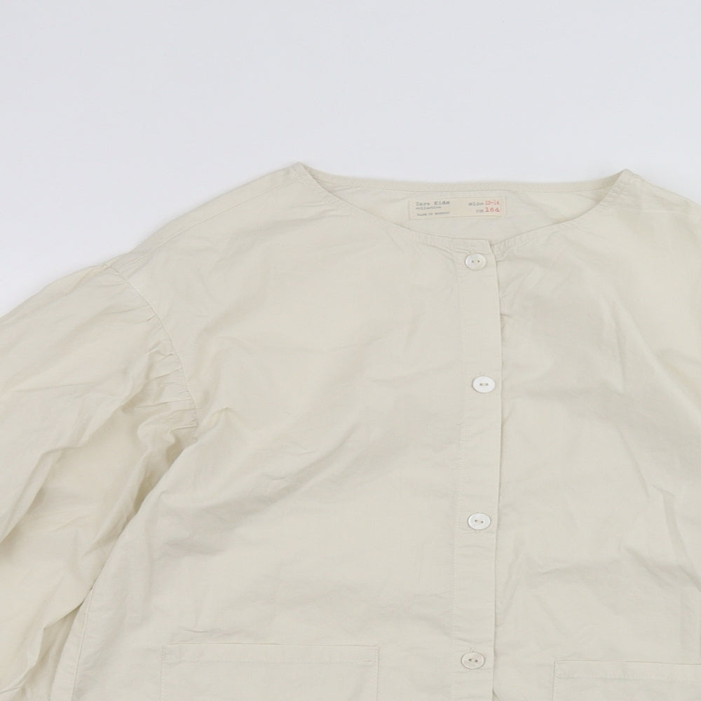Zara Girls Brown   Basic Button-Up Size 13-14 Years