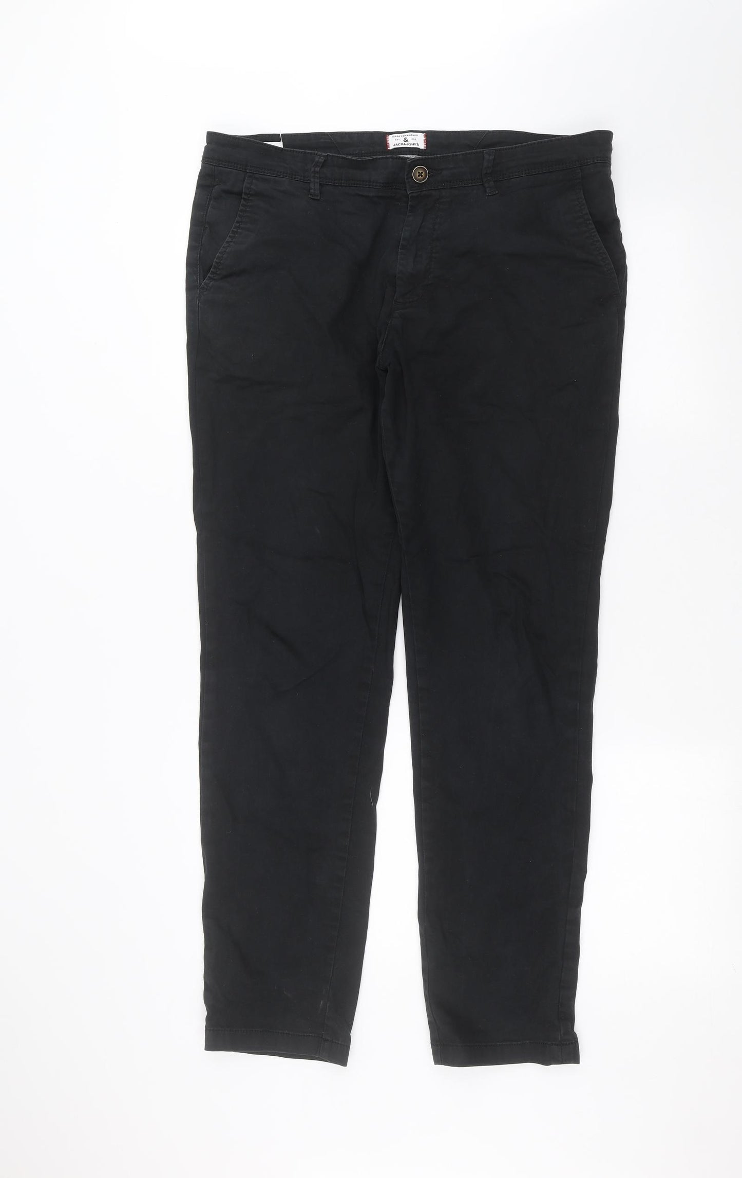 JACK & JONES Mens Black   Straight Jeans Size 34 in L32 in