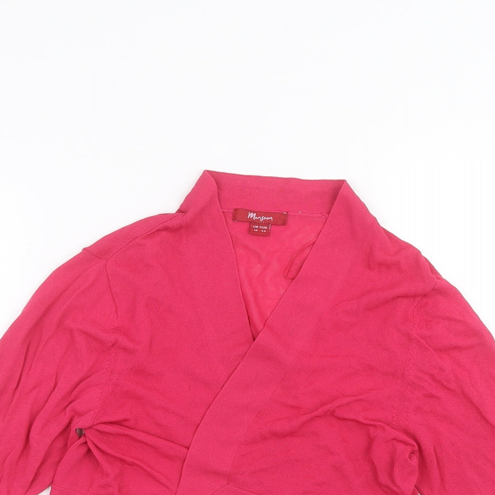 Monsoon Womens Pink   Cardigan Jumper Size 16