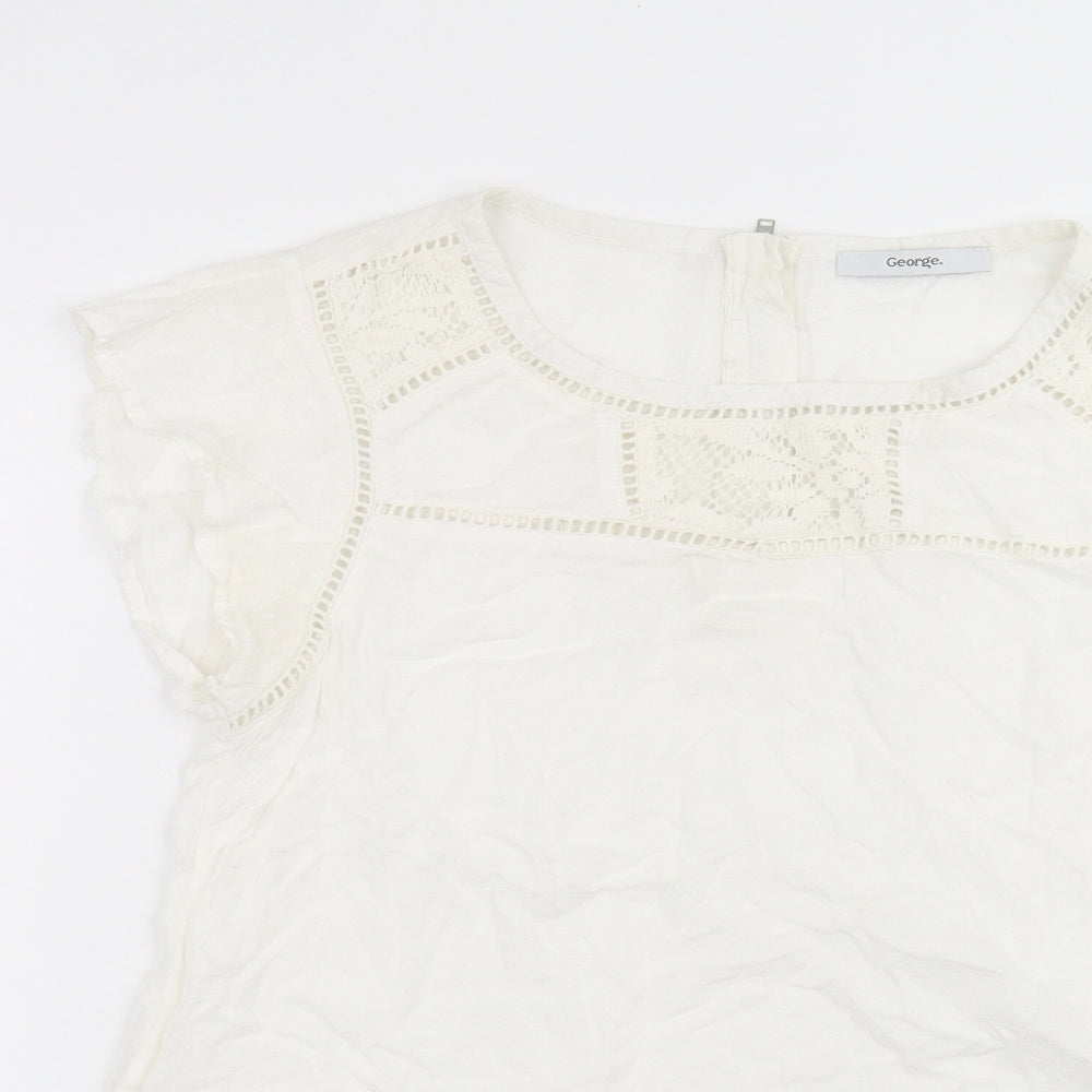 George Womens White   Basic T-Shirt Size 12