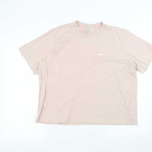 H&M Womens Pink   Basic T-Shirt Size L