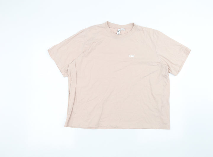 H&M Womens Pink   Basic T-Shirt Size L