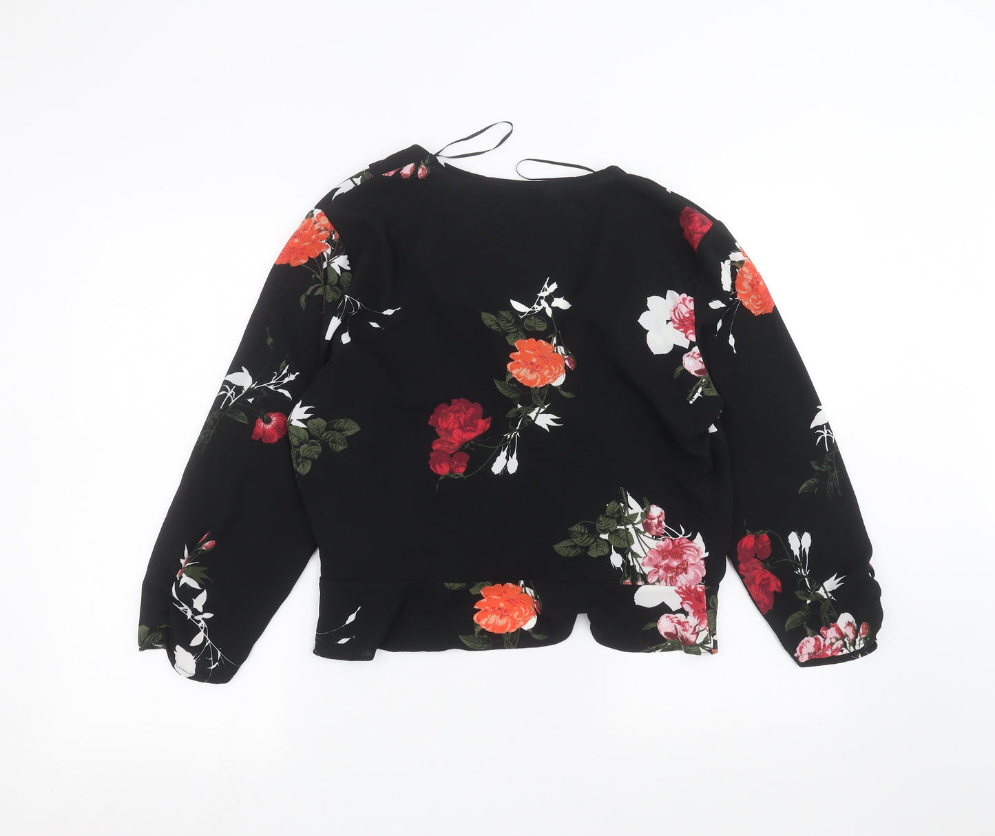 Miss Selfridge Womens Black Floral  Cardigan Jumper Size 16