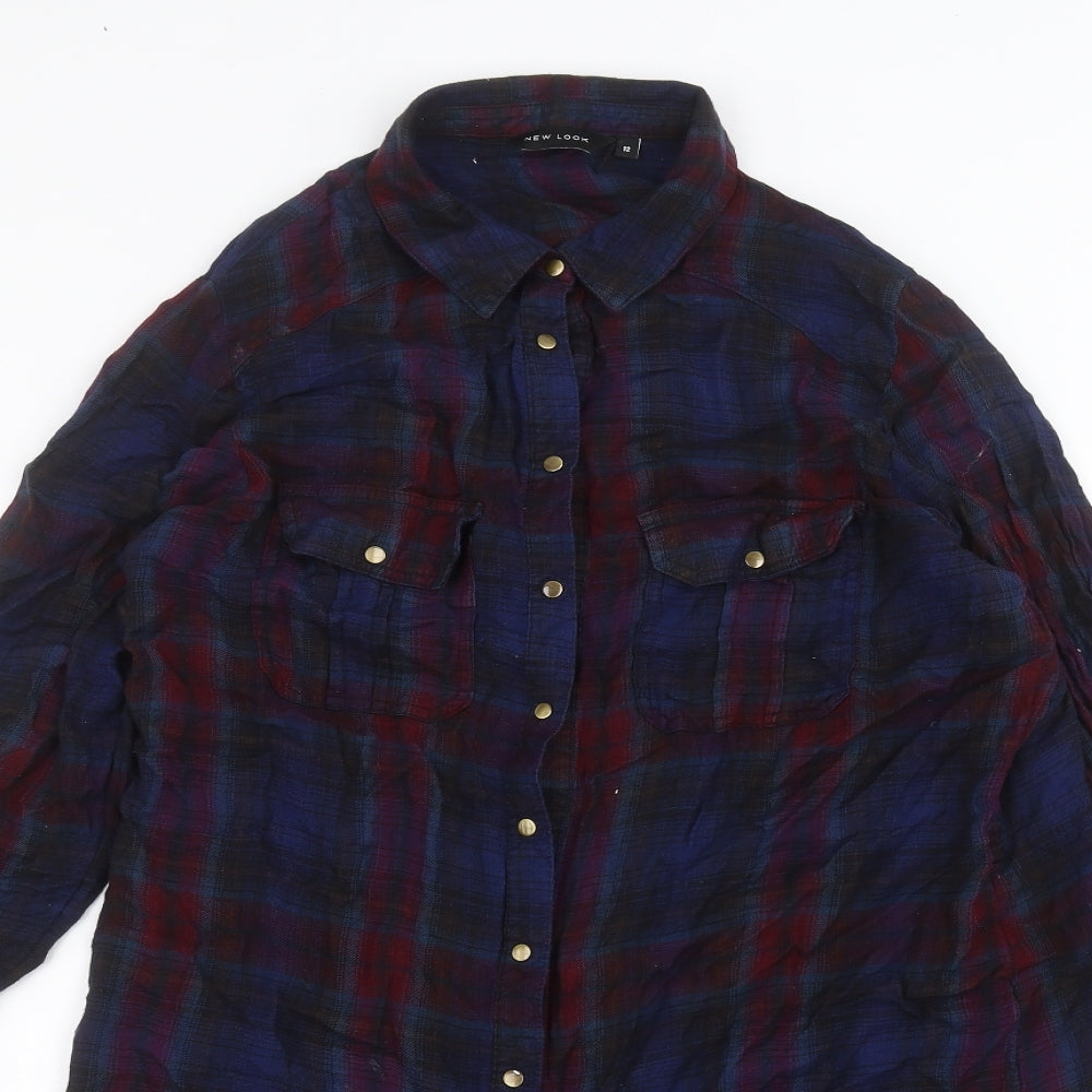 New Look Womens Blue   Basic Button-Up Size 12