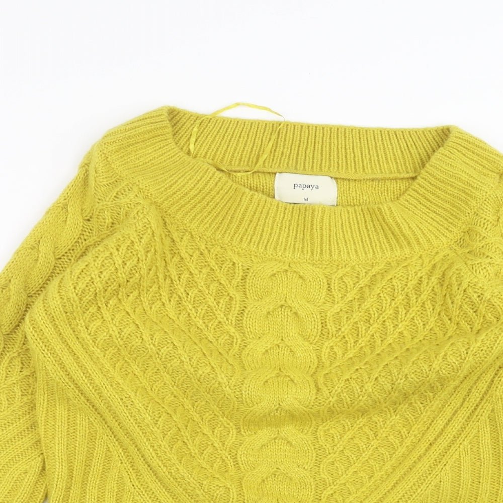 Papaya Womens Yellow   Pullover Jumper Size M