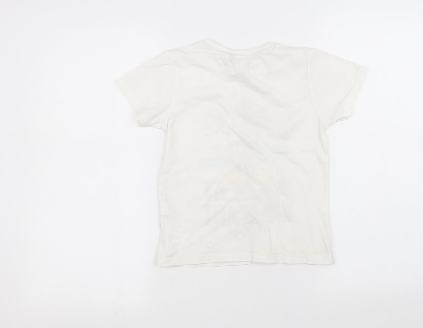 Disney Girls White   Basic T-Shirt Size 6-7 Years  - Disney