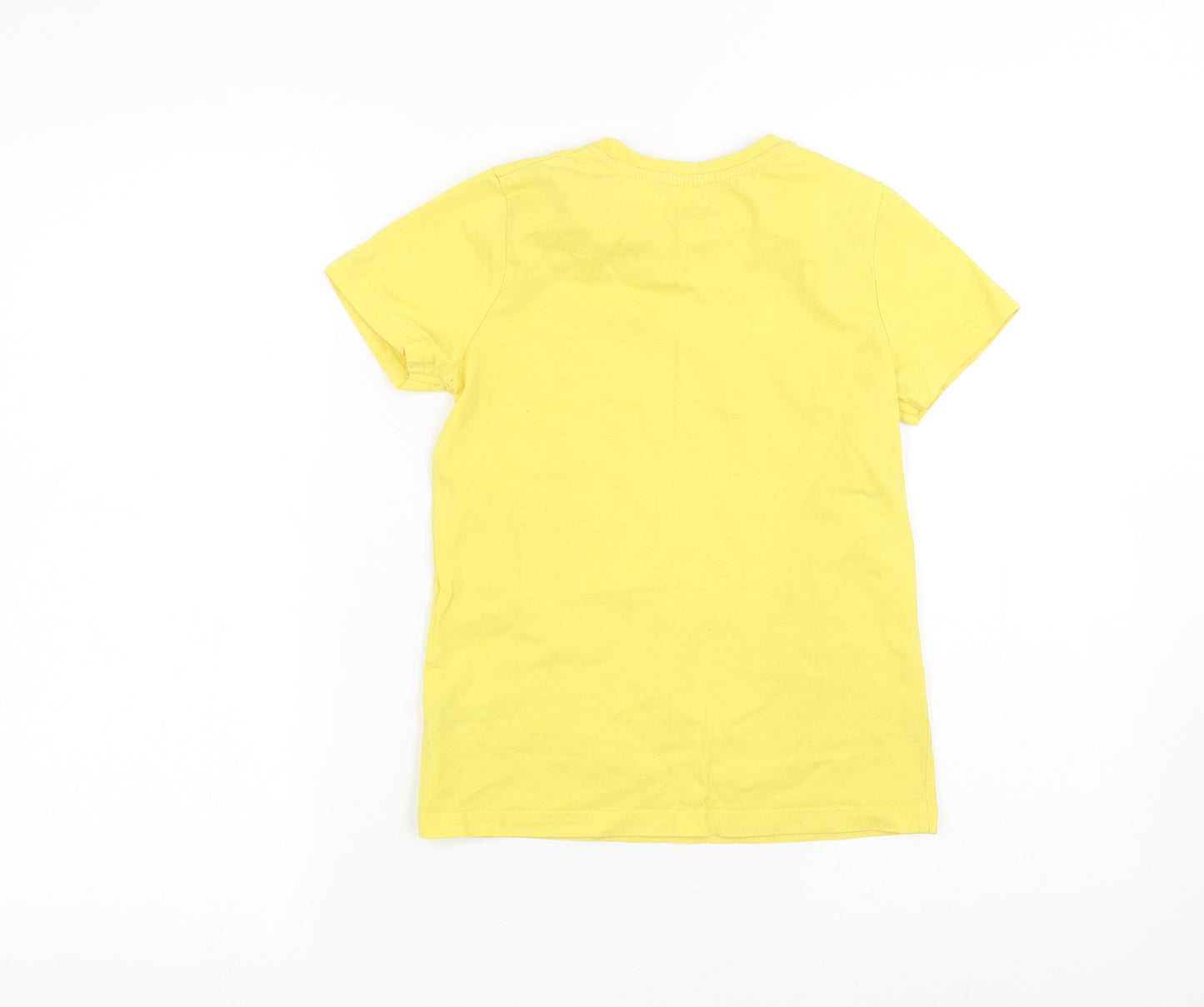 Preworn Girls Yellow   Basic T-Shirt Size 8 Years