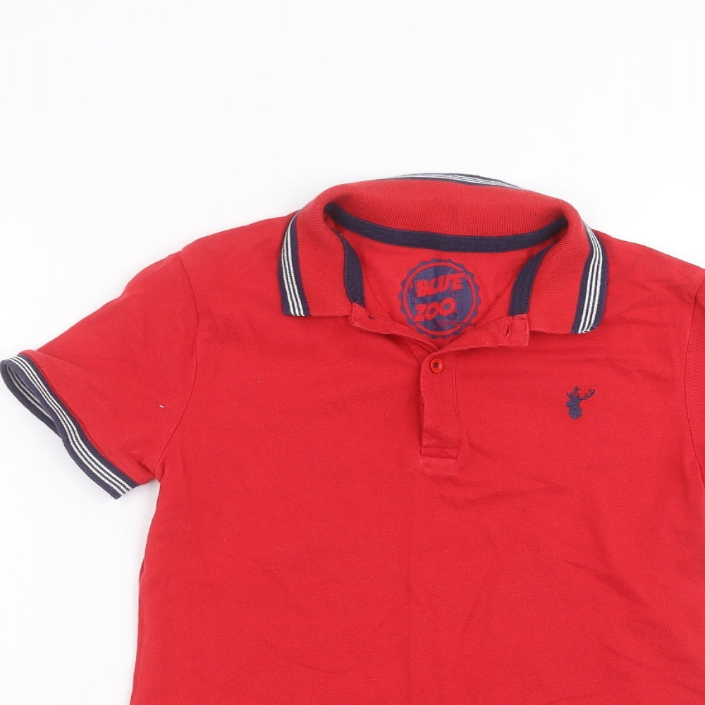 Blue Zoo Boys Red   Basic Polo Size 7-8 Years