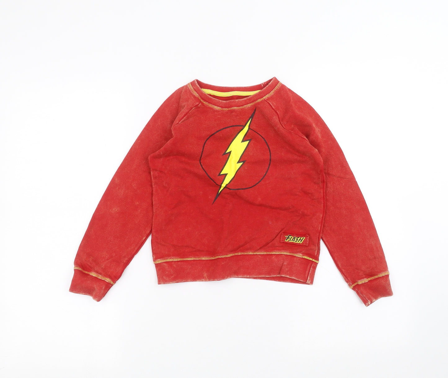 Justice League Boys Red   Pullover Jumper Size 6-7 Years