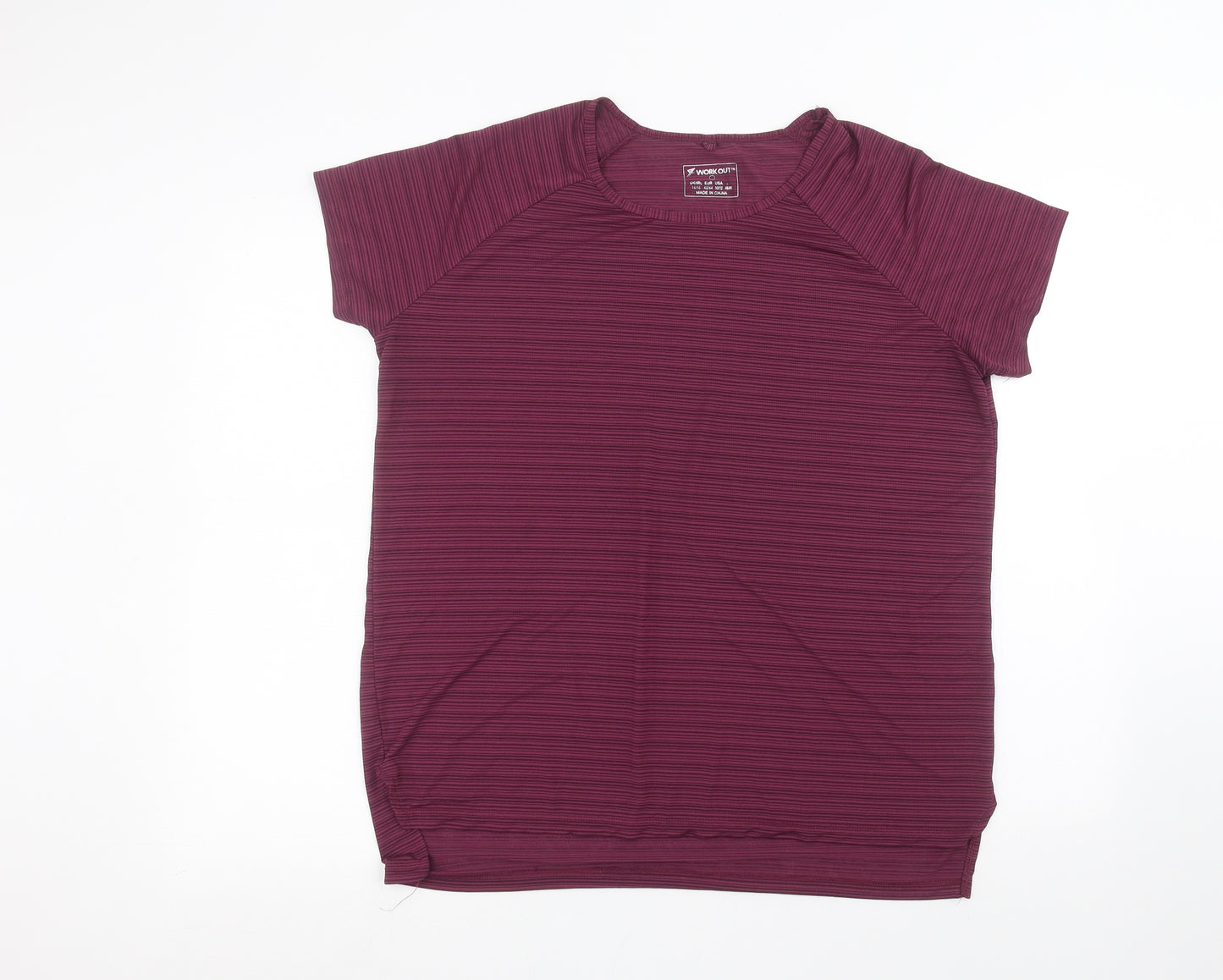 workout Womens Purple   Basic T-Shirt Size 14