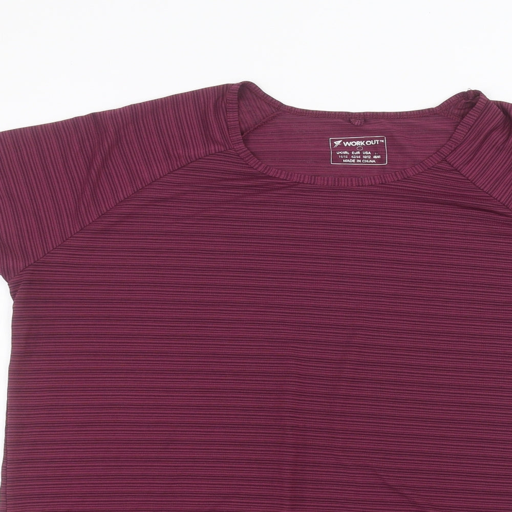 workout Womens Purple   Basic T-Shirt Size 14