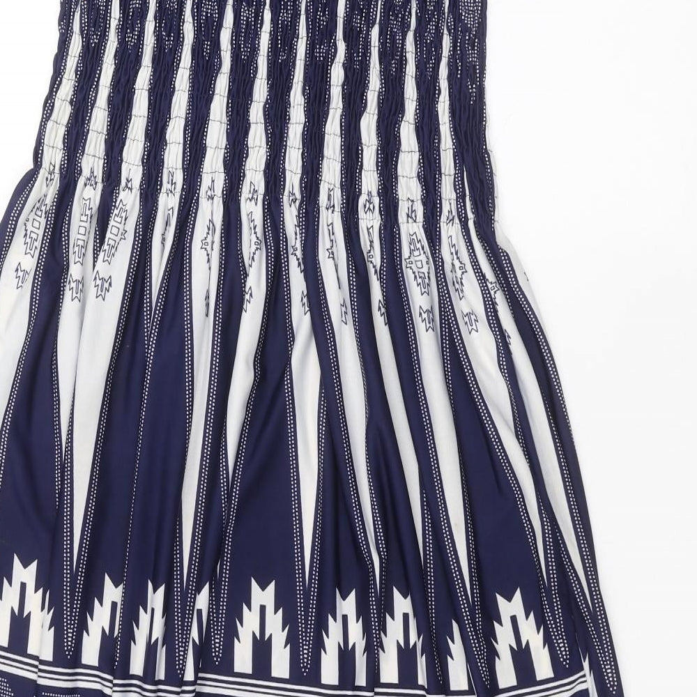 Dodo Womens Blue Striped  A-Line  Size M