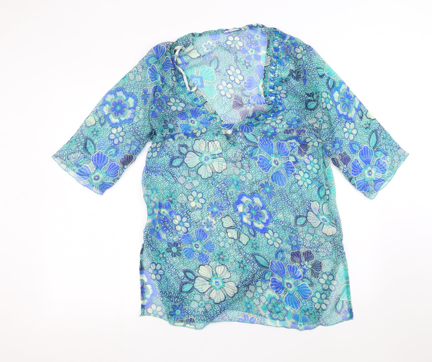 Papaya Womens Blue   Basic Blouse Size 12