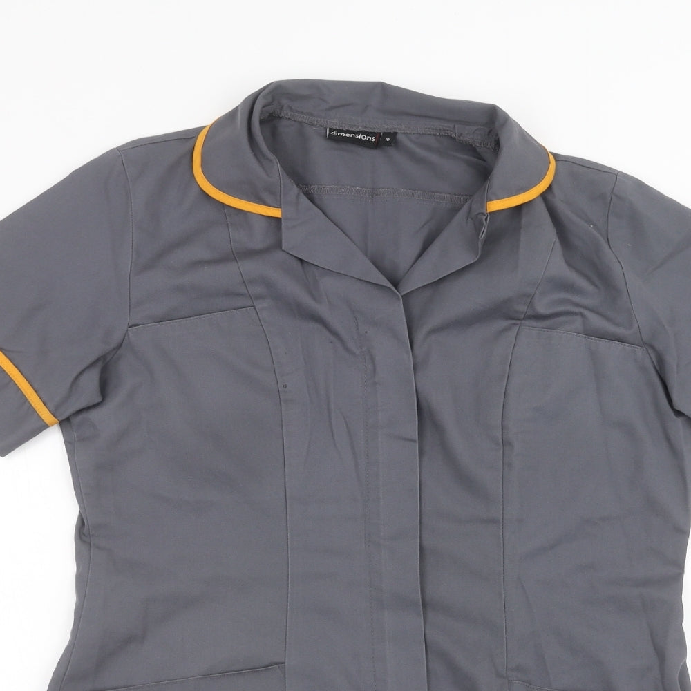 Dimensions Womens Grey   Basic Blouse Size 10