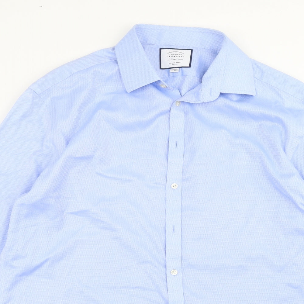 Charles Tyrwhitt Mens Blue    Dress Shirt Size 17.5