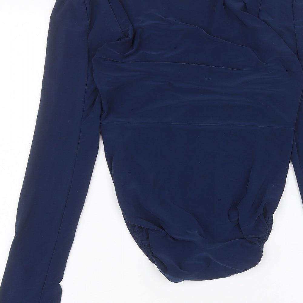 Boohoo Womens Blue   Bodysuit One-Piece Size 10