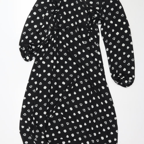 Dancing Leopard Womens Black Polka Dot  Wrap Dress  Size 14