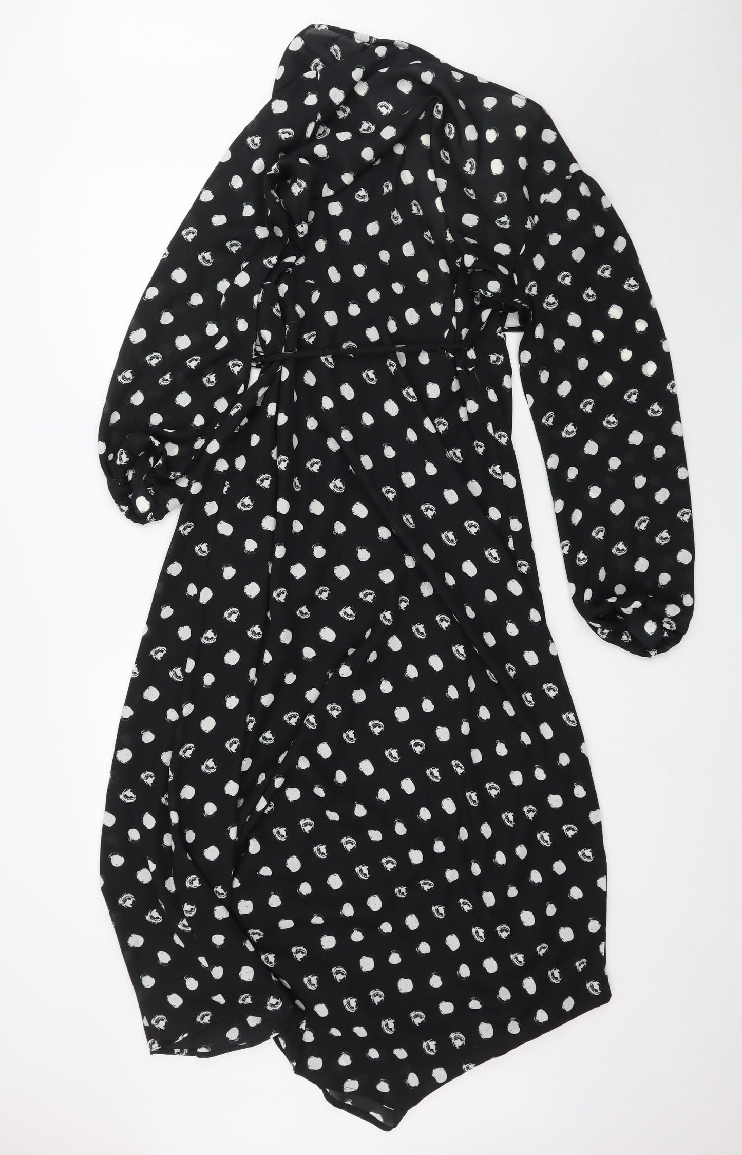 Dancing Leopard Womens Black Polka Dot  Wrap Dress  Size 14