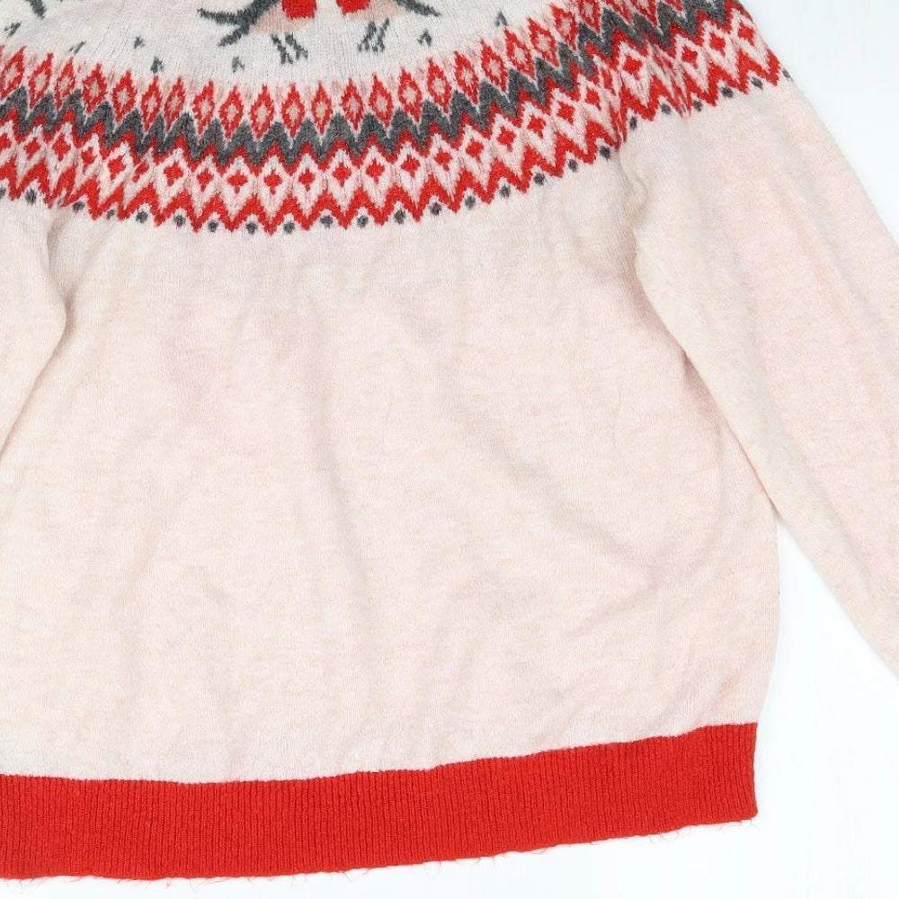 George Womens Multicoloured Fair Isle Knit Pullover Jumper Size 16