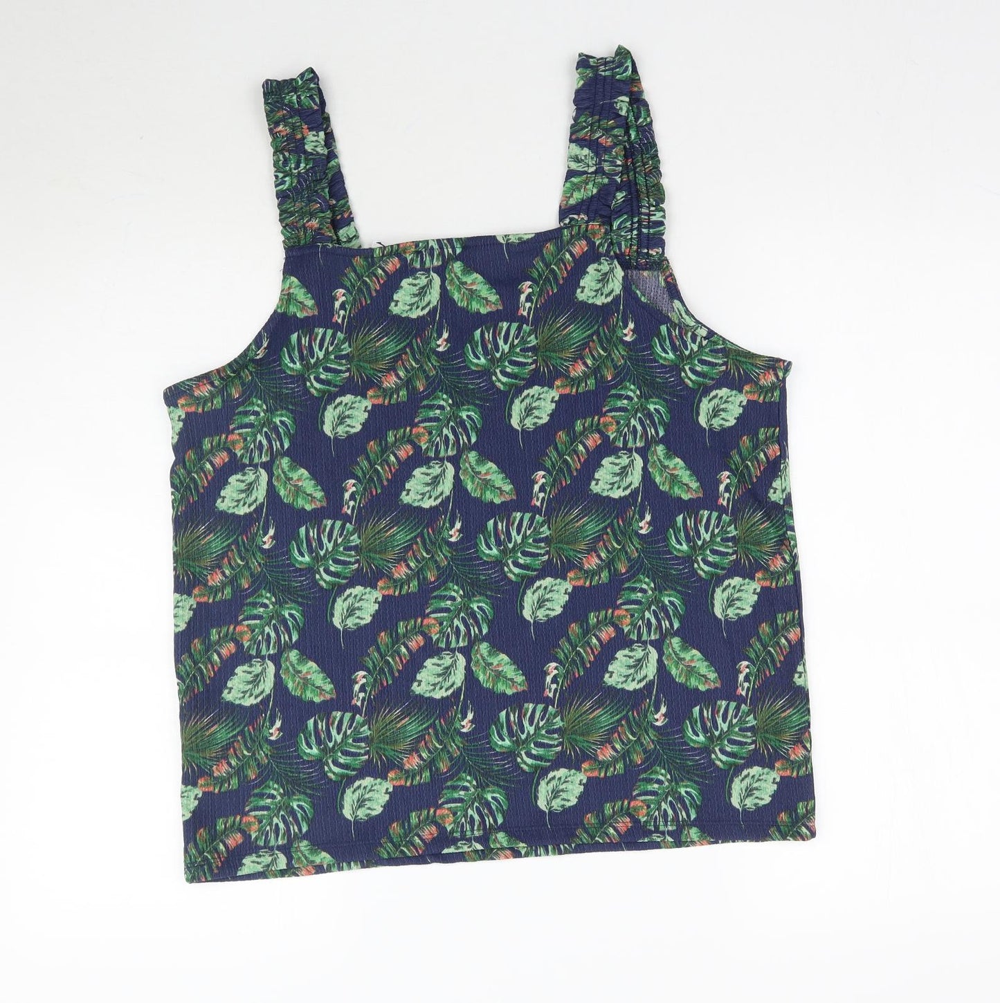 Papaya Womens Blue Floral  Basic Blouse Size 14  - Leaf Print