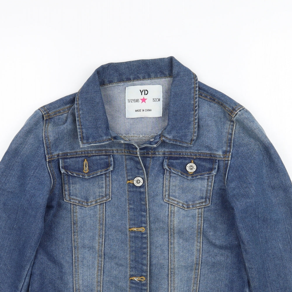 YD Girls Blue  Denim Jacket  Size 11-12 Years