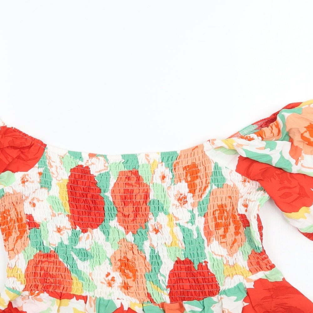 F&F Womens Multicoloured Floral  Basic Blouse Size 12