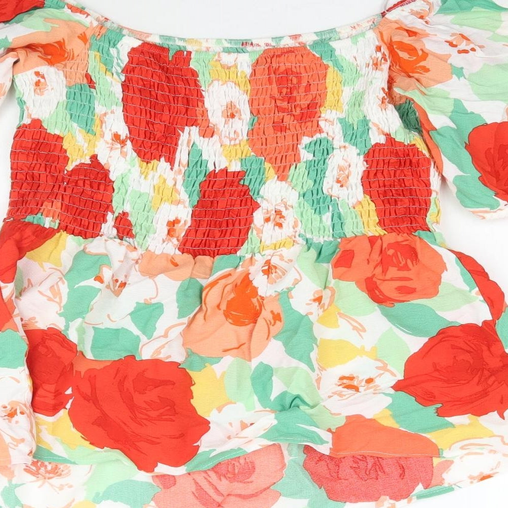 F&F Womens Multicoloured Floral  Basic Blouse Size 12
