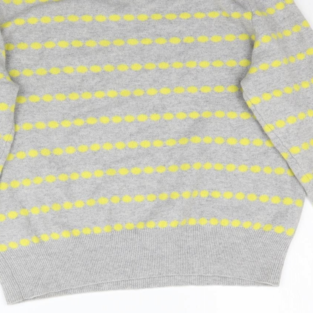 Marks and Spencer Womens Grey Striped Knit Pullover Jumper Size 14