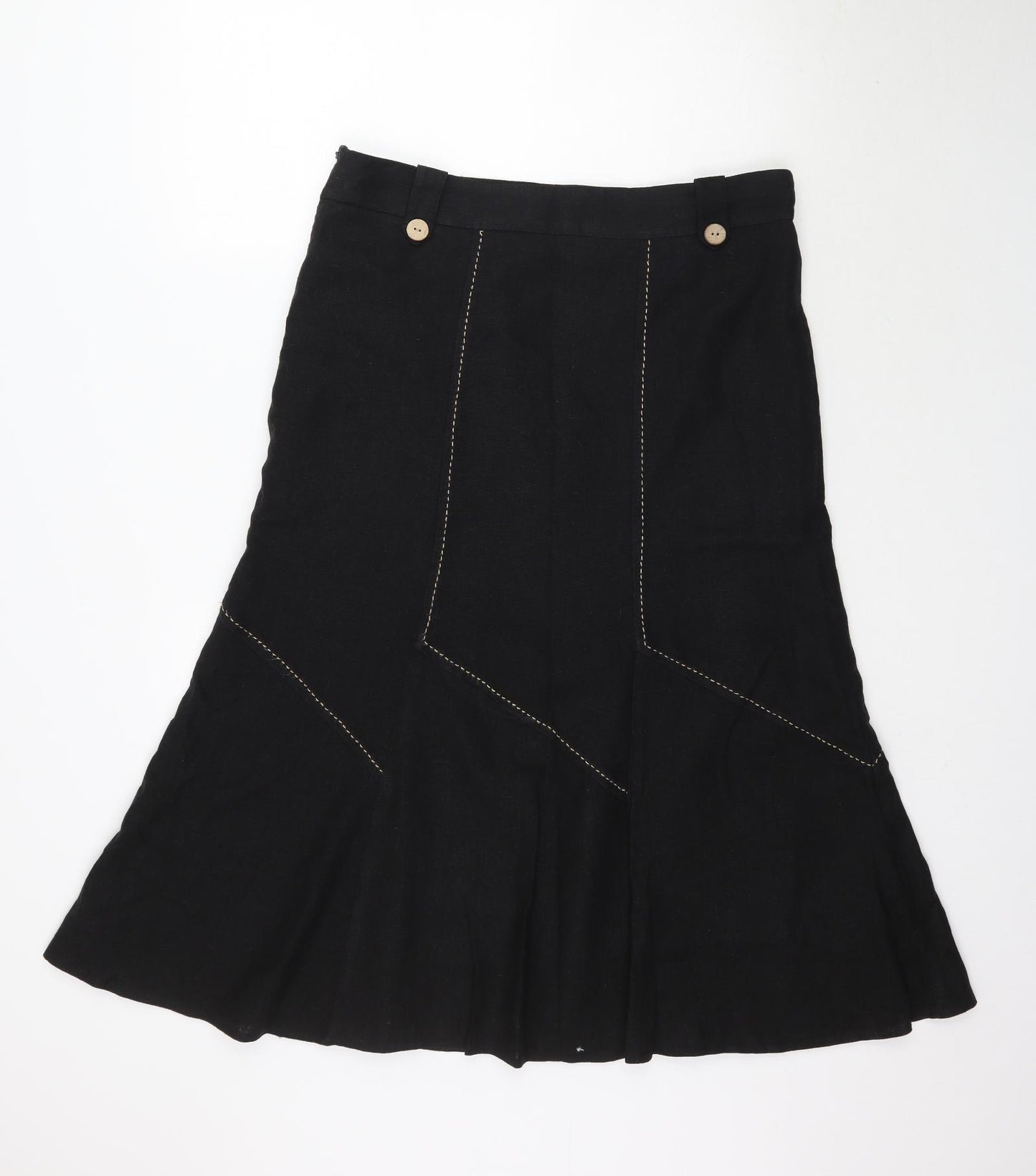 M&Co Womens Black   A-Line Skirt Size 14